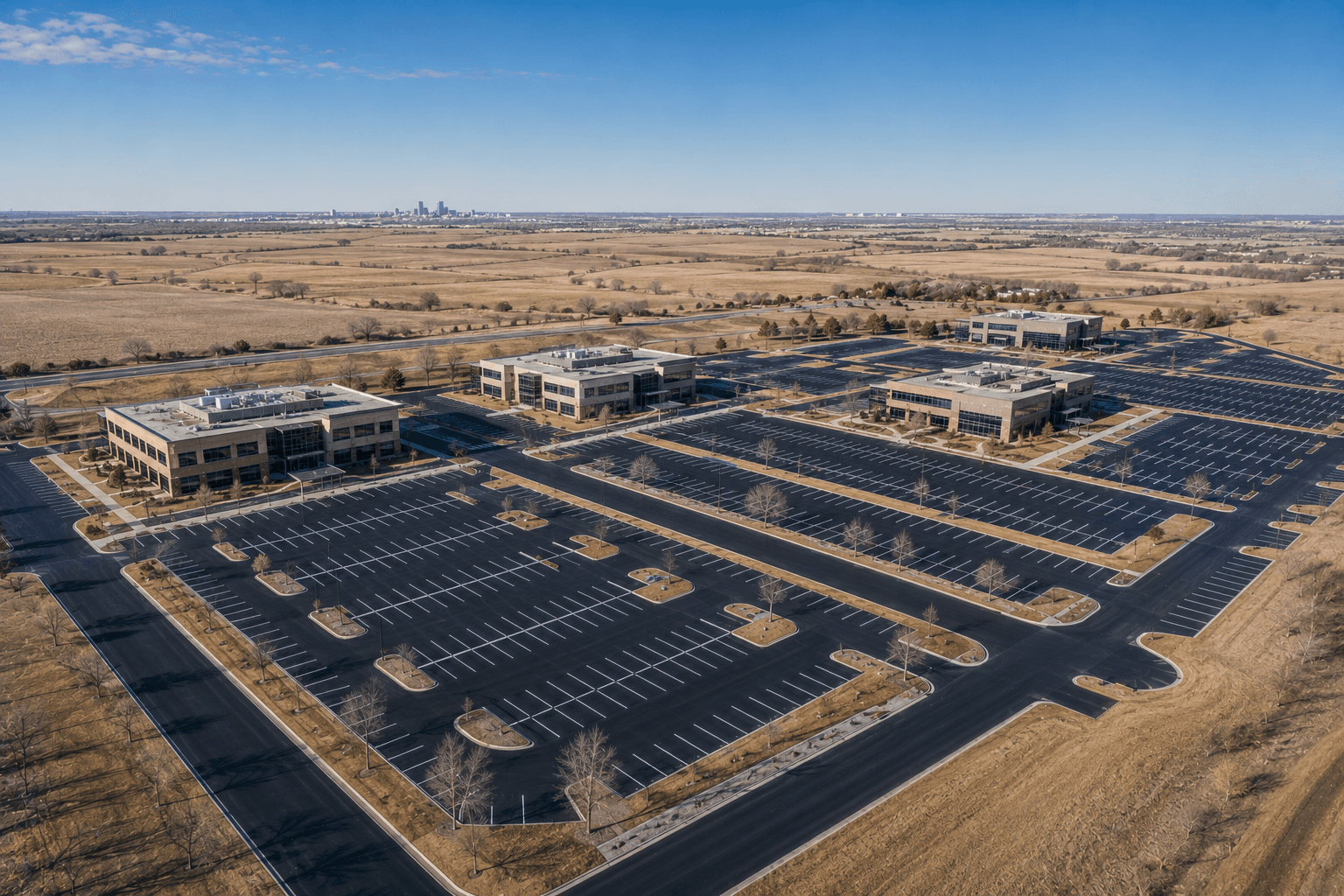 Commercial asphalt paving contractor serving parking lots across Nebraska state