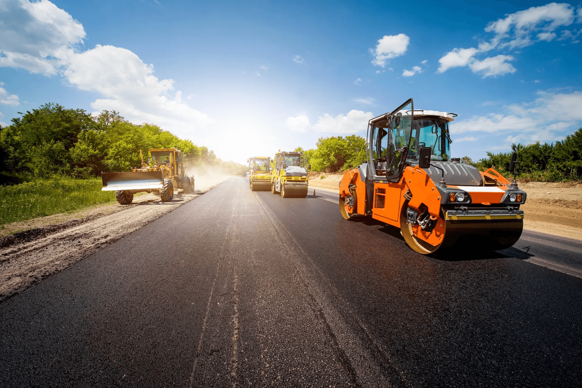 FineLines asphalt paving crew completing commercial parking lot project